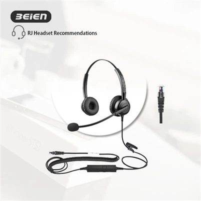 L-Aqwa RJ9 Wired Headset B'Mikrofonu Għat-Telefon