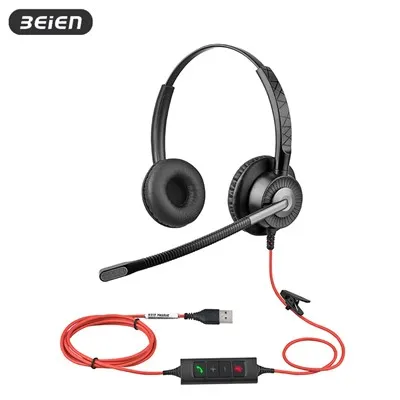 Headphones li jikkanċellaw il-ħoss bil-wajer usb bil-mikrofonu
